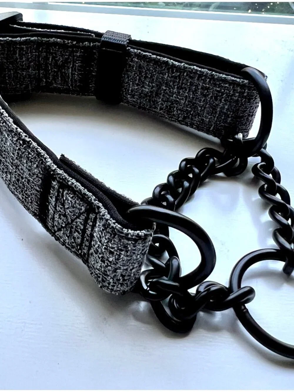 Youly Every Yay Petco Martingale Gray Black Chain Dog Collar Adjustable Small